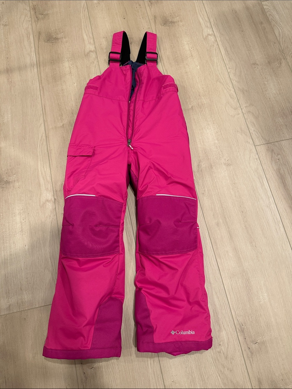 Columbia Bright Pink Kids Snow Bibs size S (8)- true size 6-8
